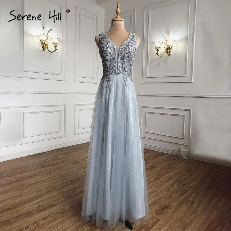 Cozy Lifestyle Serene Hill Grey Blue A-Line Sexy Evening Dresses Gowns 2024 Beaded Sleeveless Simple For Women Party LA71257 Cozy Lifestyle Serene Hill Grey Blue A-Line Sexy Evening Dresses Gowns 2024 Beaded Sleeveless Simple For Women Party LA71257