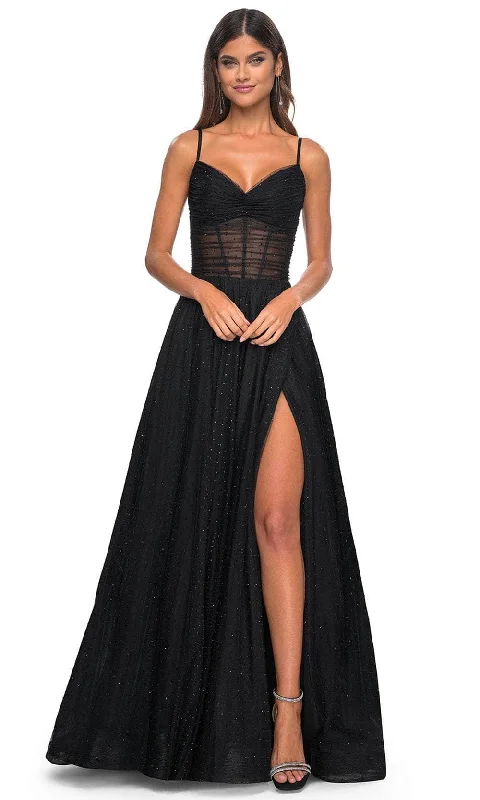 Elegant Fit La Femme 31970 - Ruched Tulle Prom Dress