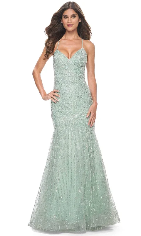 Casual Ease La Femme 32026 - Beaded Trumpet Prom Dress