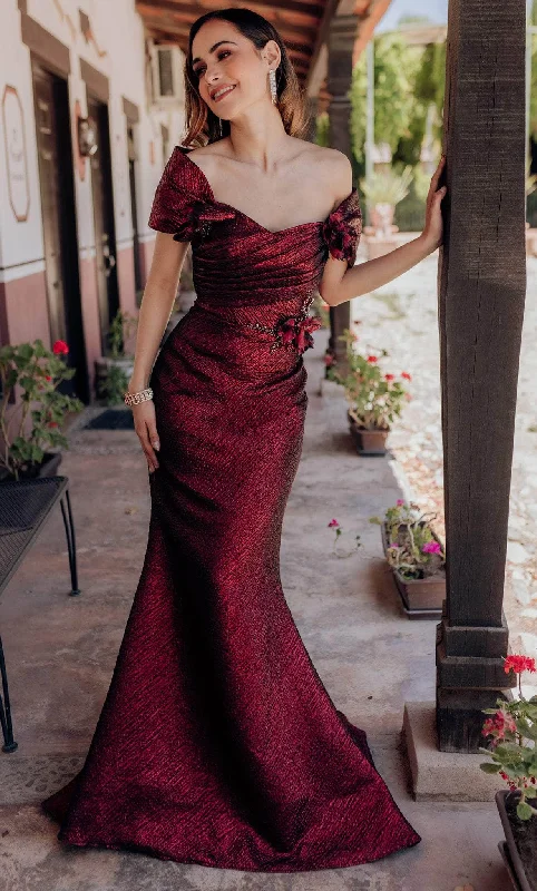 Easy Chic Wear Terani Couture 232M1518 - Pleated Bodice Off-Shoulder Prom Gown
